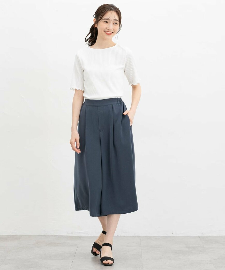 出所：ハニーズ公式　短め丈ガウチョパンツ