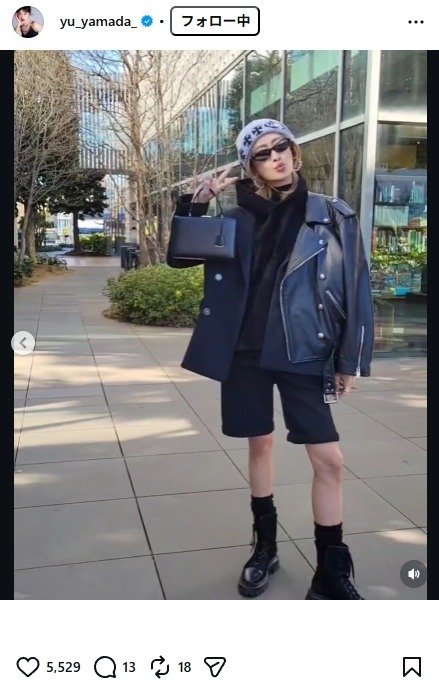 出所：山田優のInstagram（＠yu_yamada_）　参照日：2026年1月27日