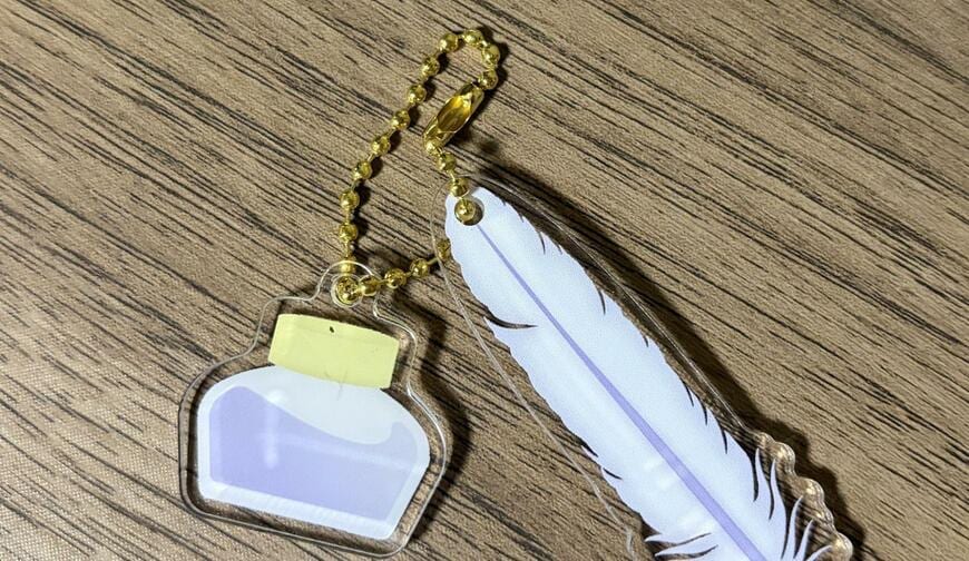 筆者撮影（キャンドゥ、ミニ文具キーホルダー）