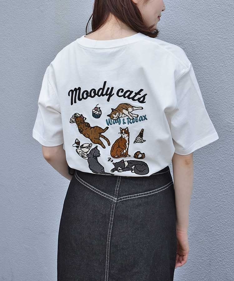 ブルーブルーエ公式 のんびりcat刺繍Tシャツ