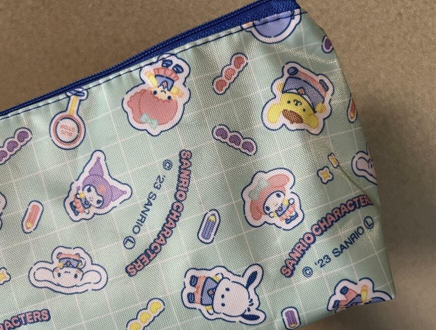 ダイソー、舟形ポーチ サンリオキャラクターミックス ミントの画像