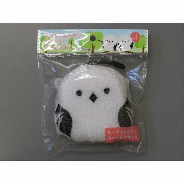 キャンドゥ公式 キラキラキッチンスポンジ シマエナガ