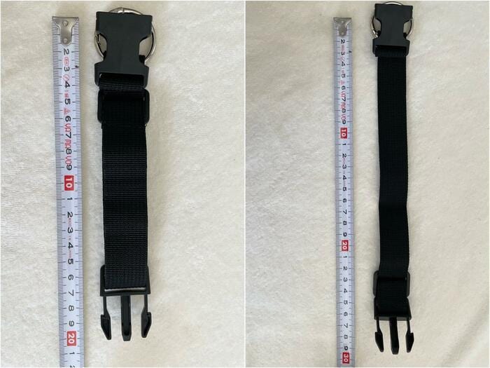 ジャケットを引っかけるベルト部分は、サイズ調整が可能