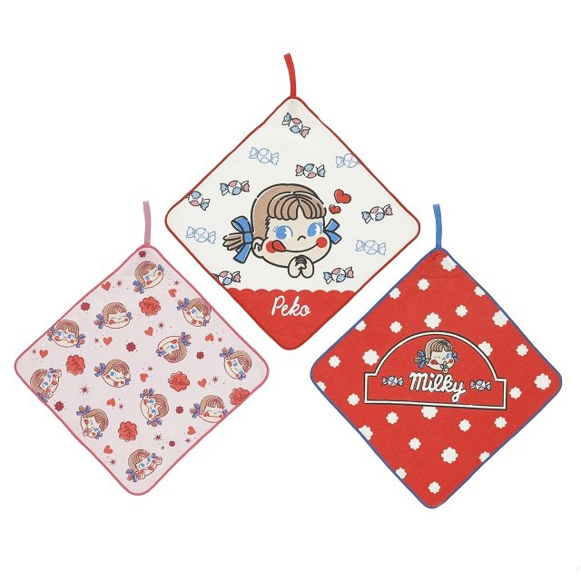 おねがいペコちゃん ループタオル3枚組 880円