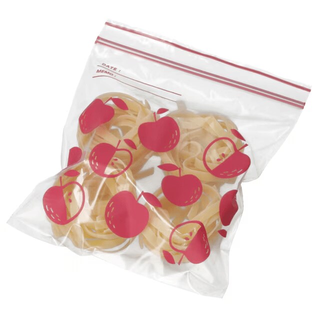 フリーザーバッグ ダブルジッパー マチ無し Mサイズ 40枚入 アップル（TW-382）