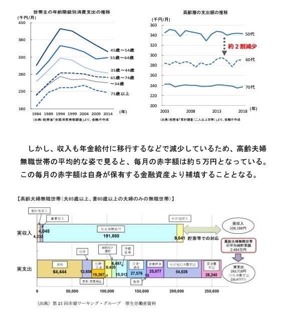 出所：金融庁「金融審議会 市場ワーキング・グループ報告書 「高齢社会における資産形成・管理」」