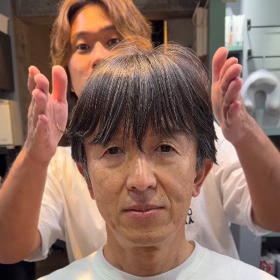 息子「尊敬する父をかっこよくしてほしい」雰囲気に合わせてボリュームを出しつつ軽い動きをつけたら…見事に柔らかいスタイルにチェンジ！
