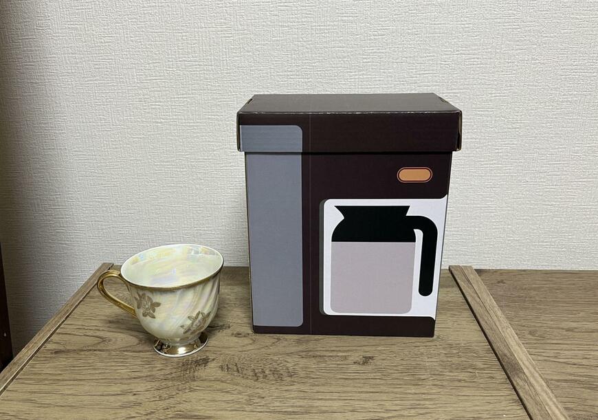 セリア、ペーパーボックス(コーヒーツール柄) 画像
