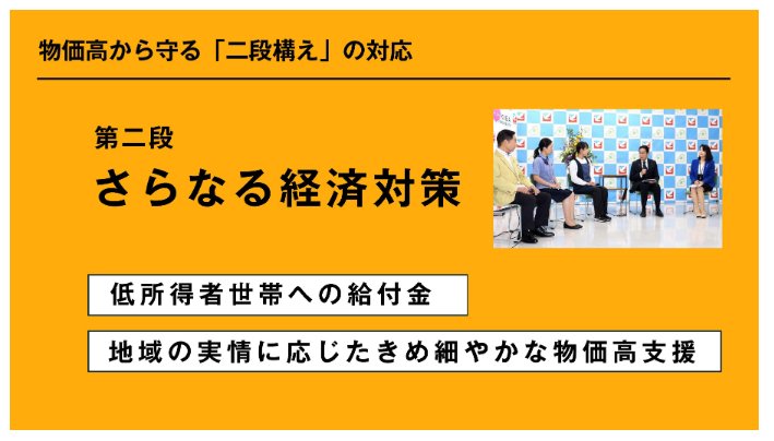 価高から守る「二段構え」への対応第二段「給付金など、さらなる経済対策」