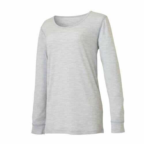 レディースメリノウール100長袖クルーネック