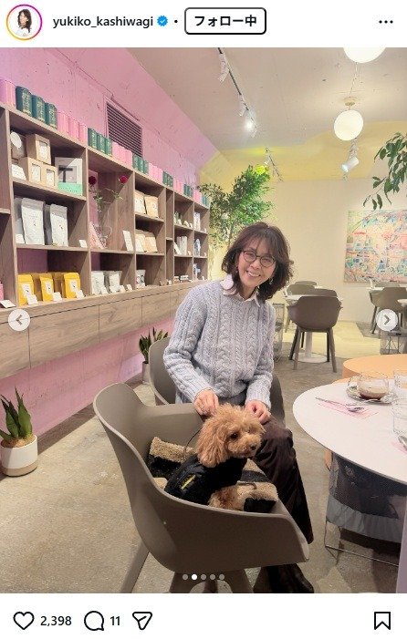 出所：柏木由紀子のInstagram（＠yukiko_kashiwagi） 参照日：2026年2月27日