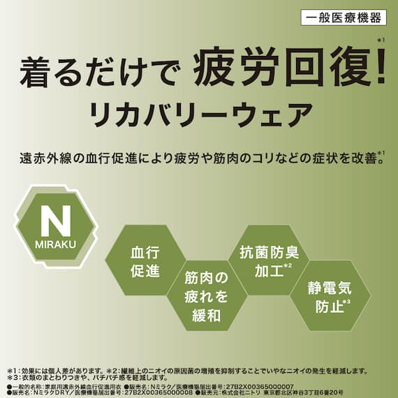 出所：ニトリ公式通販ニトリネット　WOMENS 着るだけで疲労回復リカバリーウェア ワンピース