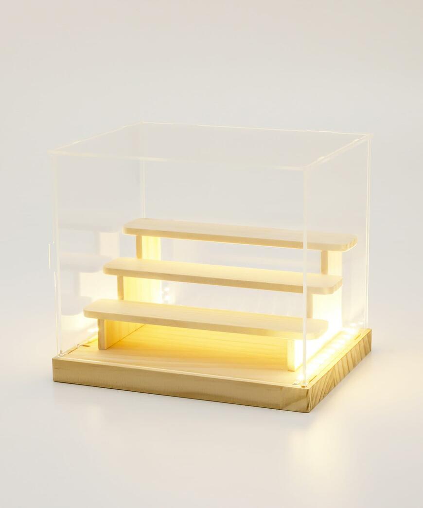 3COINS LED付きアクリルディスプレイBOX／カプセルトイコレクション