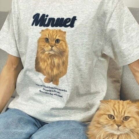 出所:しまむら公式 レディース サガラ刺繍Tシャツ(チーム犬猫)