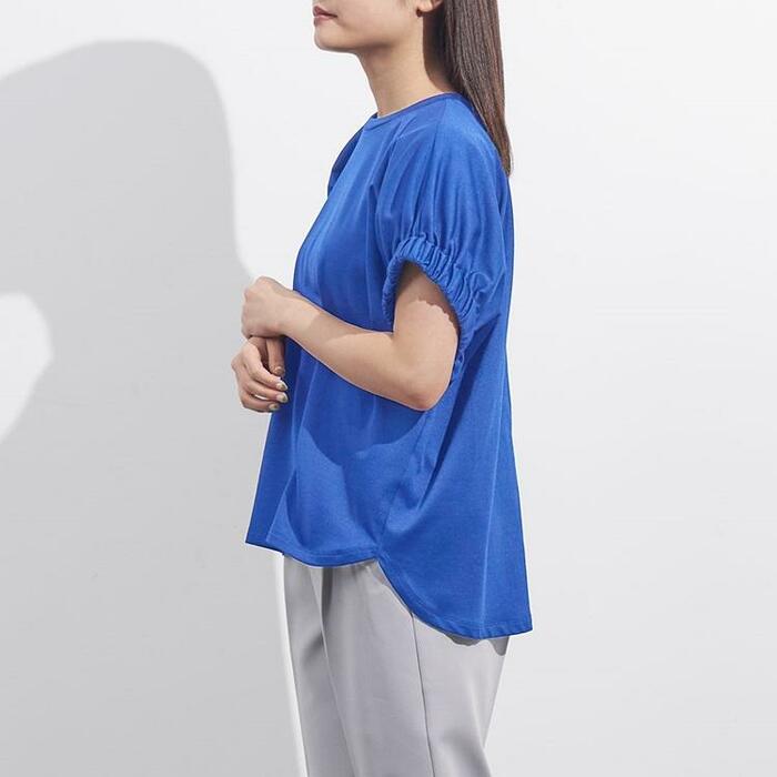 【すごナノ撥水】スリーブギャザーＴシャツ