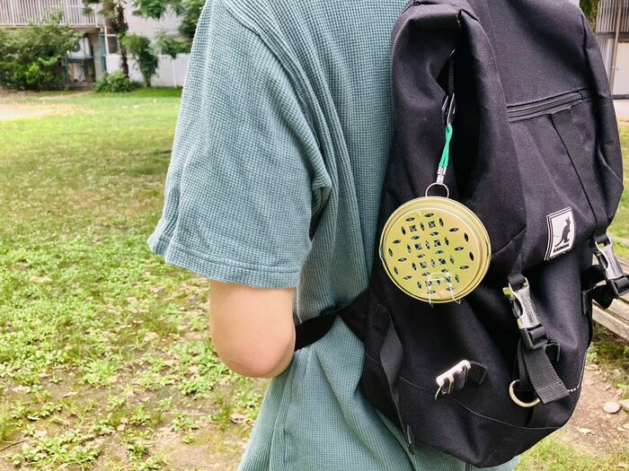 リュックにつけた虫取り線香