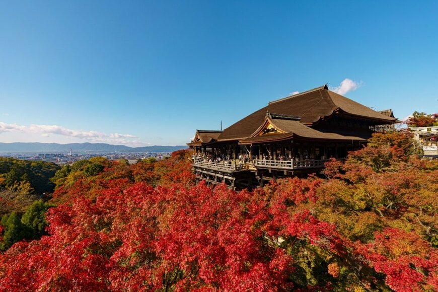 清水寺の舞台と紅葉