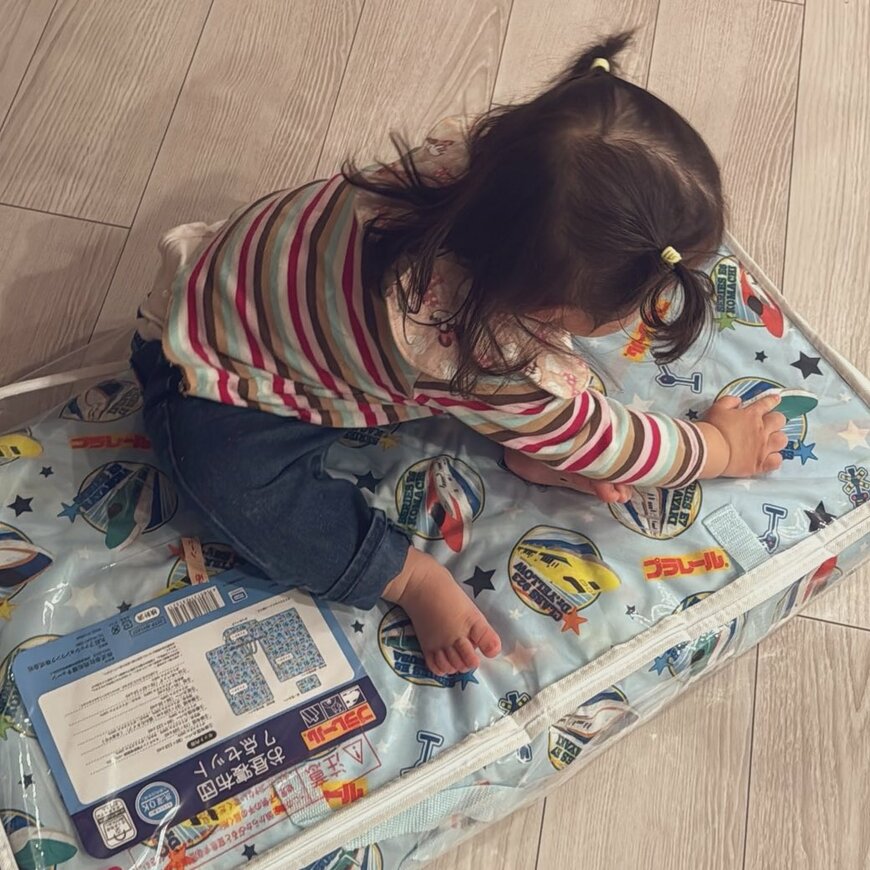 電車を指さす子供