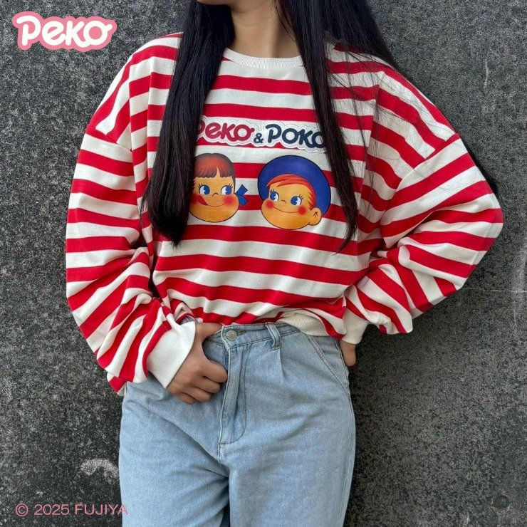 しまむら公式　レディース　トレーナー（M～LL・PEKO）／ホワイト211の画像