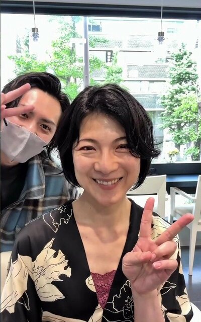 軽やかさを出した、アフターのエアリーボブ