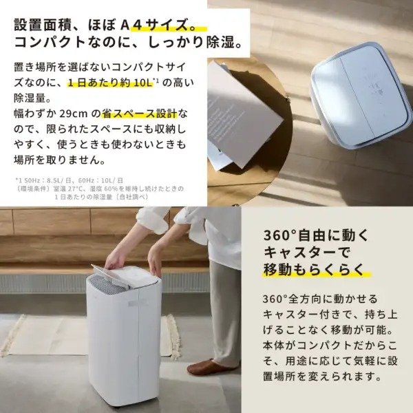 限られたスペースにも置きやすい大きさです