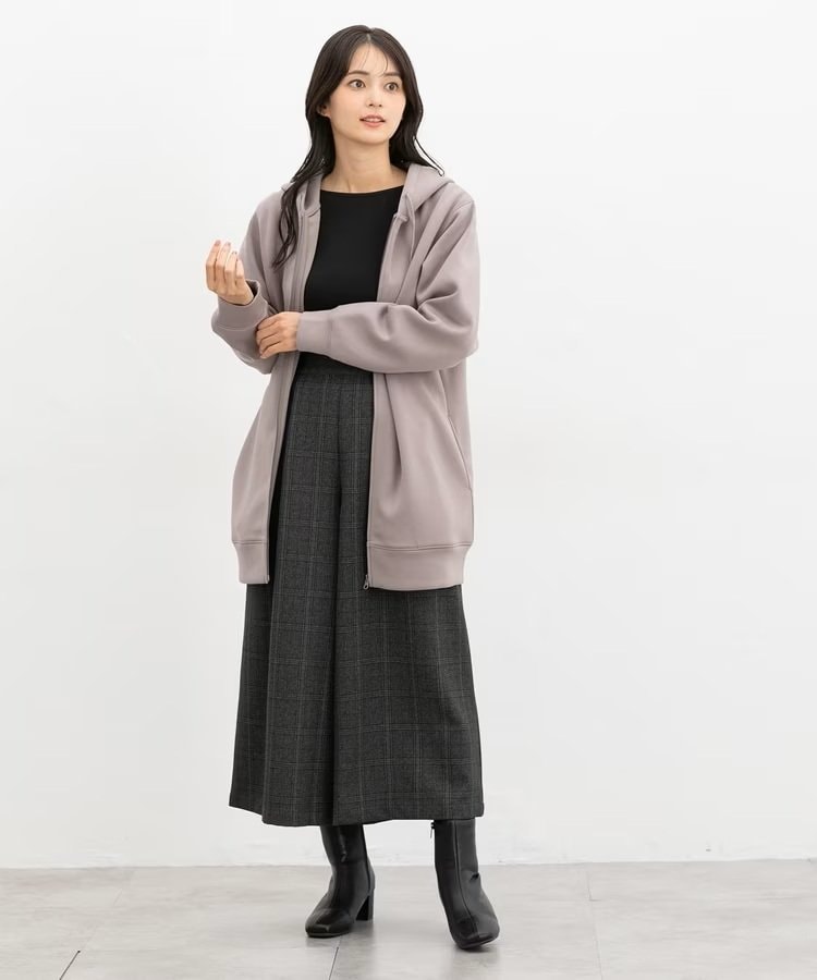 出所：ハニーズ公式　チェック柄ガウチョパンツ