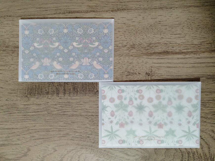 筆者撮影（セリア、レターセット 4セット シール付 ウィリアム・モリス）