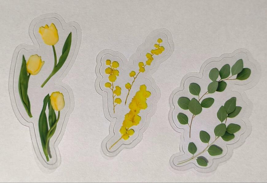 筆者撮影（キャンドゥ、フレークシール25P ペタル）