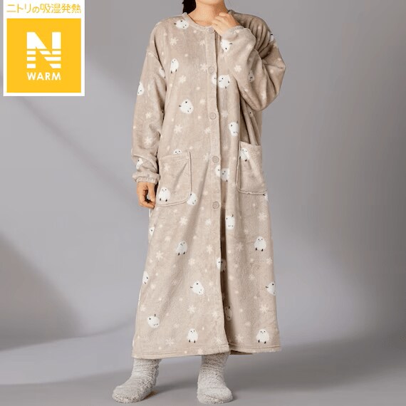 出所：ニトリ公式通販ニトリネット 【デコホーム商品】着る毛布(Nウォーム シマエナガMO KM02 120)