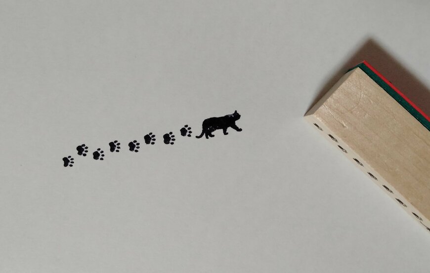 筆者撮影（セリア、ラバースタンプ ねこケアマーク）