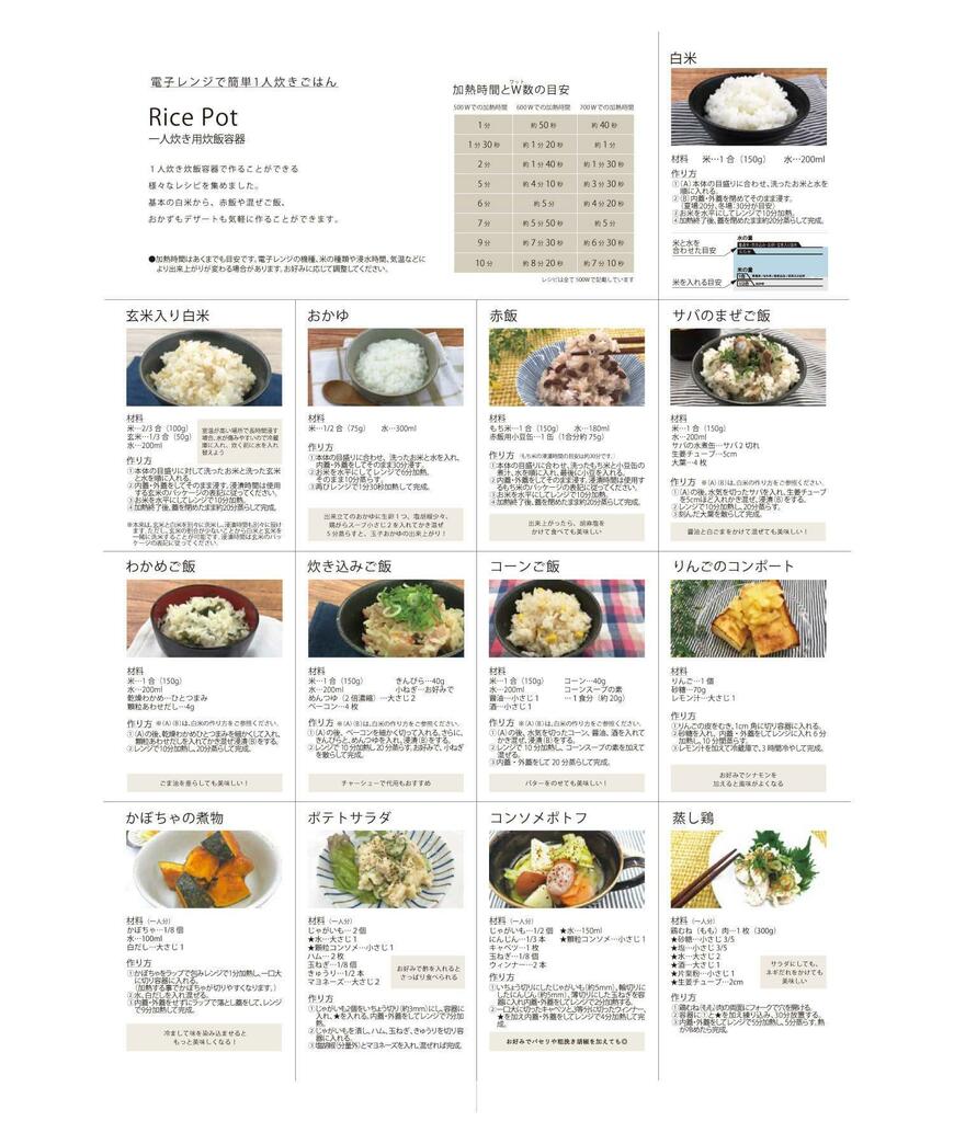 3COINS、一人炊き用炊飯容器レシピ画像