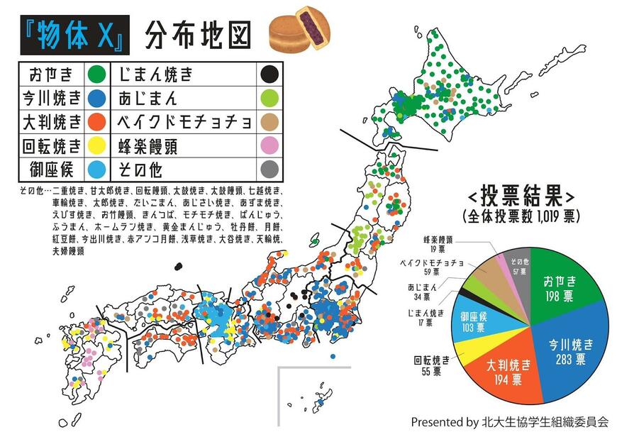 物体Xの分布地図