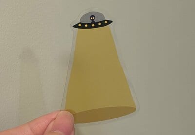 セリア、フレークシール UFO柄商品画像