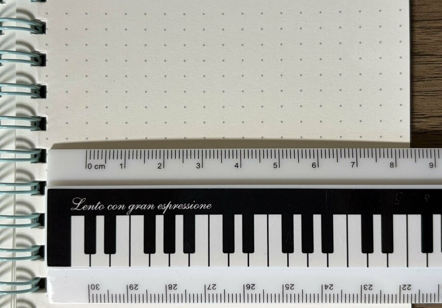 筆者撮影（キャンドゥ、縦Wリングノート ドット方眼 A6 50枚 リカちゃん レトロポップ）
