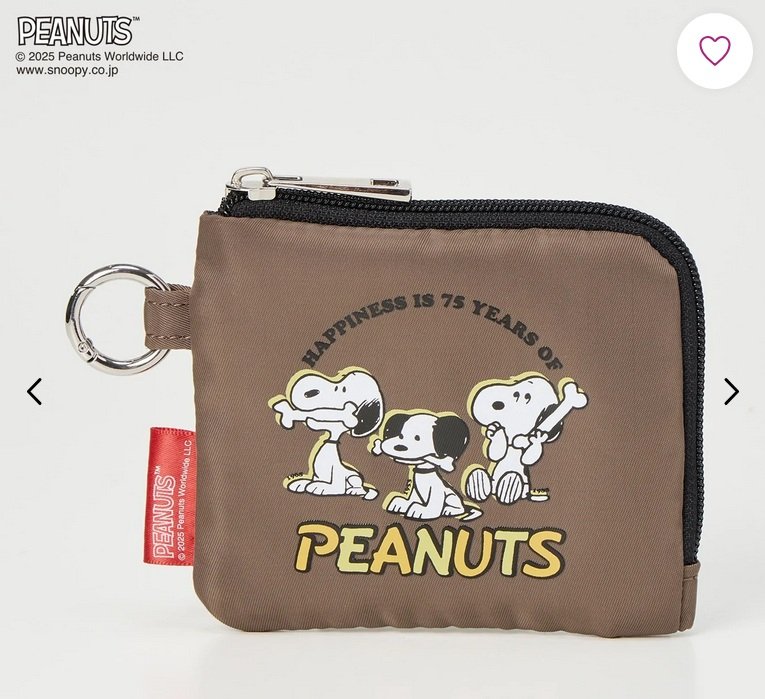 ピーナッツ75周年 フラットポーチ