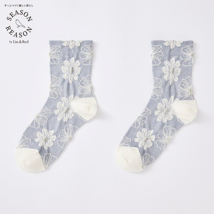 しまむら公式　レディース　クルーソックス（SEASON REASON）