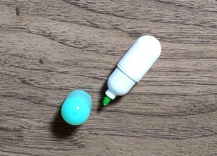 筆者撮影（キャンドゥ、カプセルタイプマーカー 4P）