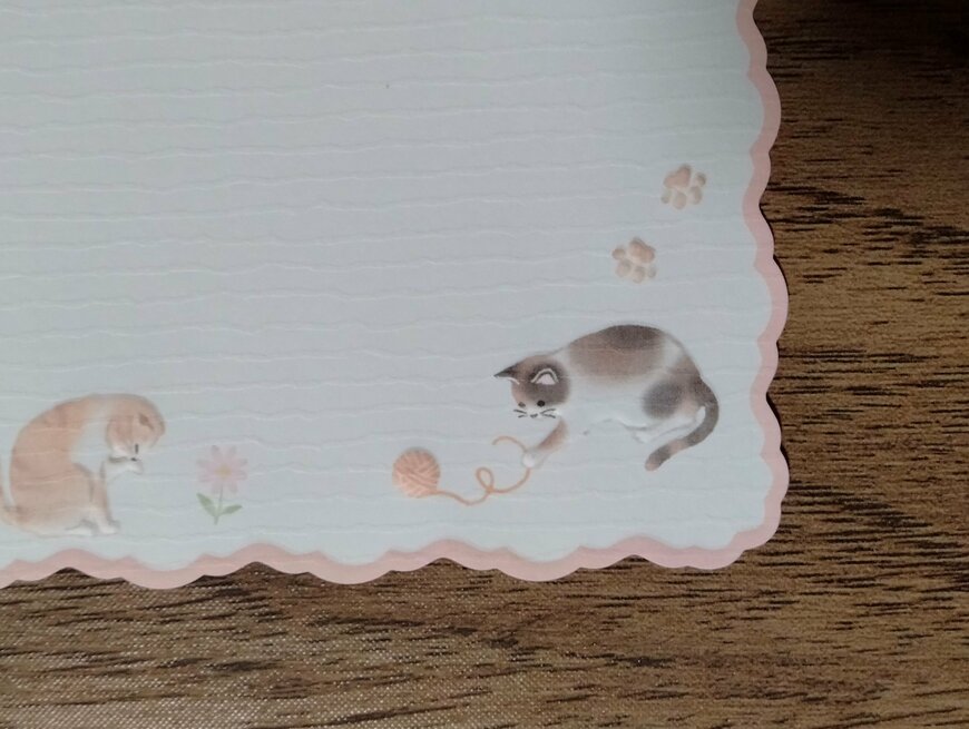 筆者撮影（ダイソー、ミニレターセット（ネコ））