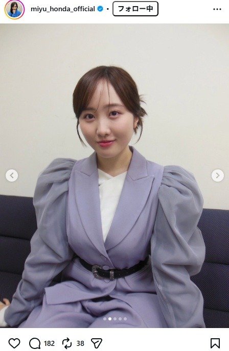 出所：本田望結のInstagram（＠miyu_honda_official） 参照日：2026年2月5日