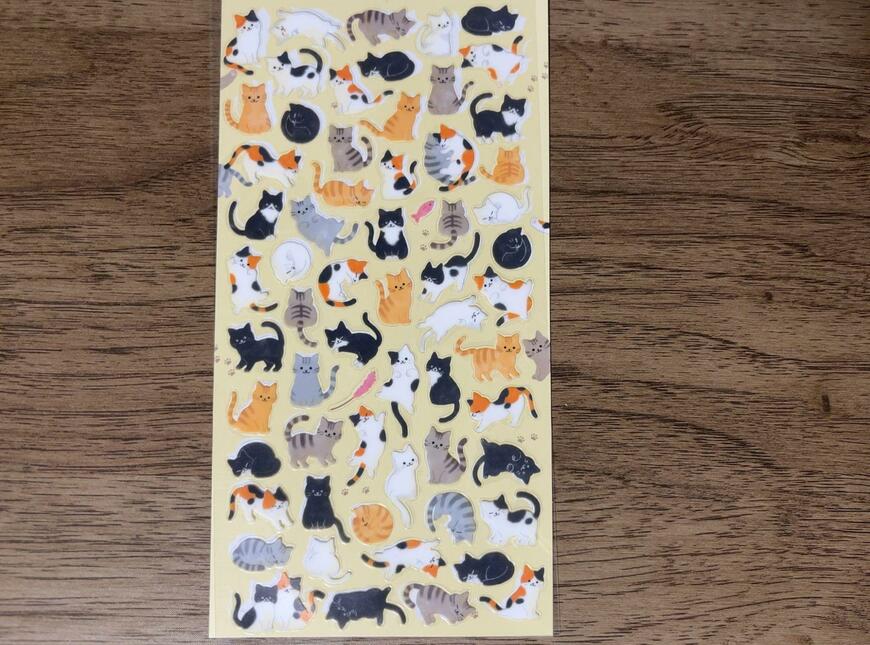 セリア、デザインシール 猫いっぱい商品画像