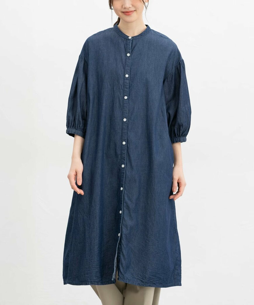 ハニーズ公式 7分袖デニムワンピースの画像