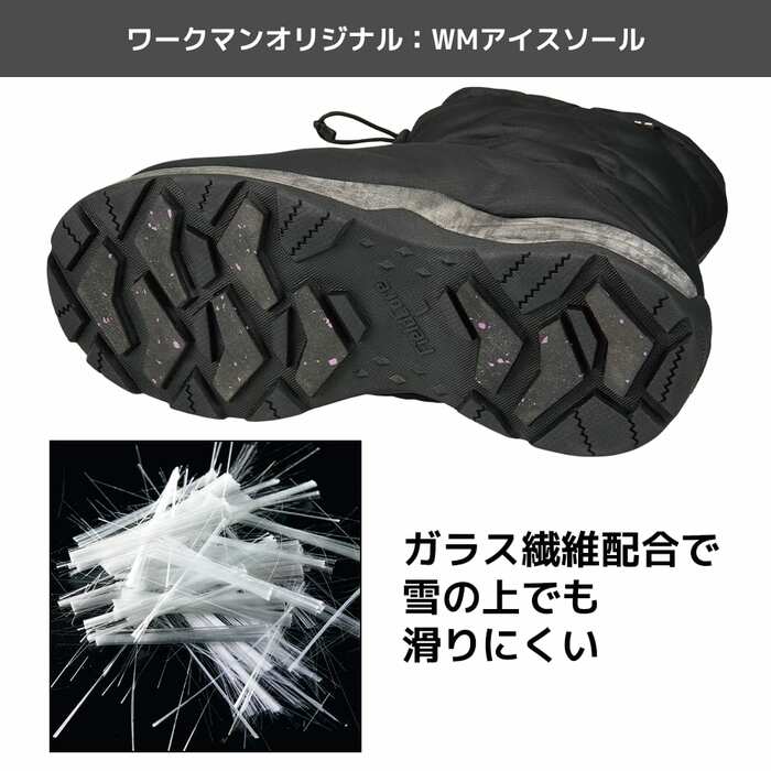 靴底にはワークマンオリジナルのWMアイスソールを使用