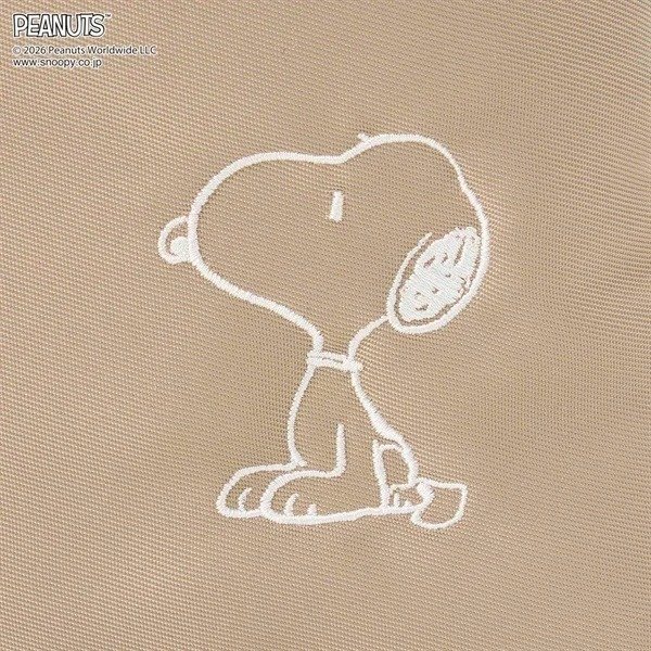 表面にはPEANUTSの刺繍アートが入っています