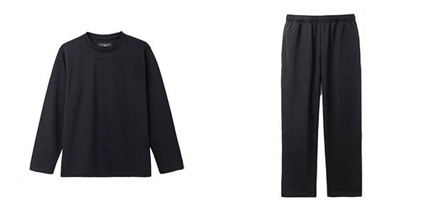 出所：ローソン公式　Recoverypro Lab. 疲労回復ルームウェア 長袖・ロングパンツ／ブラック／L・XL （単品）