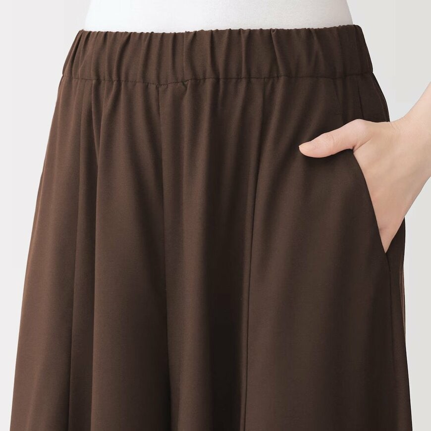 無印良品公式　 婦人 なめらか イージースカートパンツ　黒