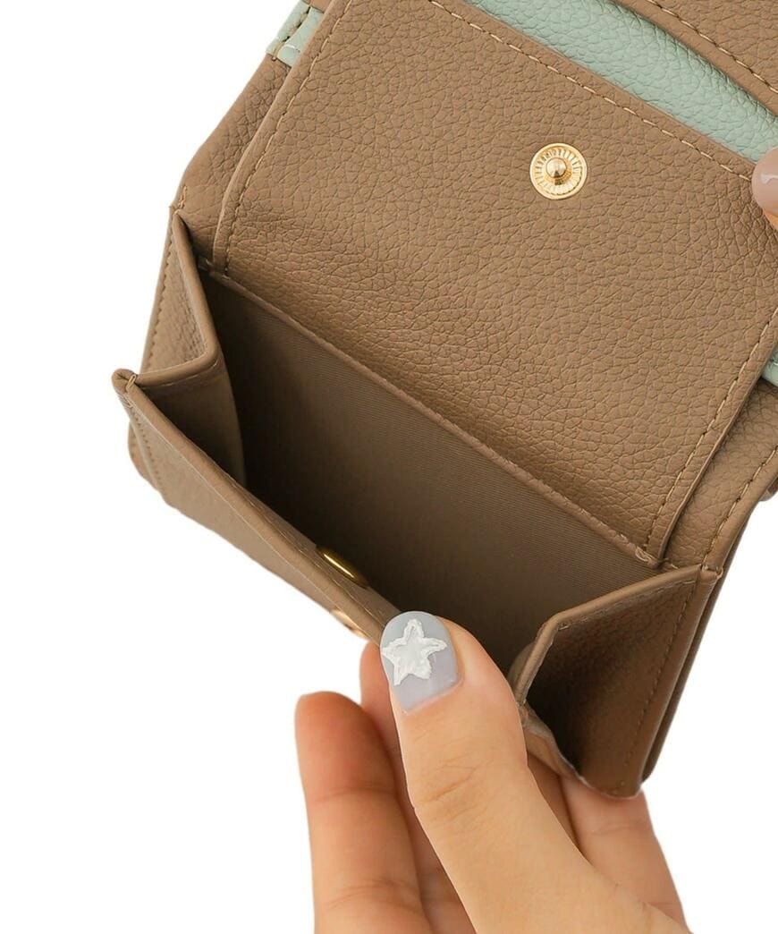 3COINS、2つ折りバイカラーウォレットの画像