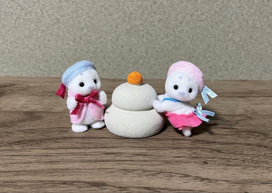 セリア、リトルフレンド フロッキー鏡餅画像