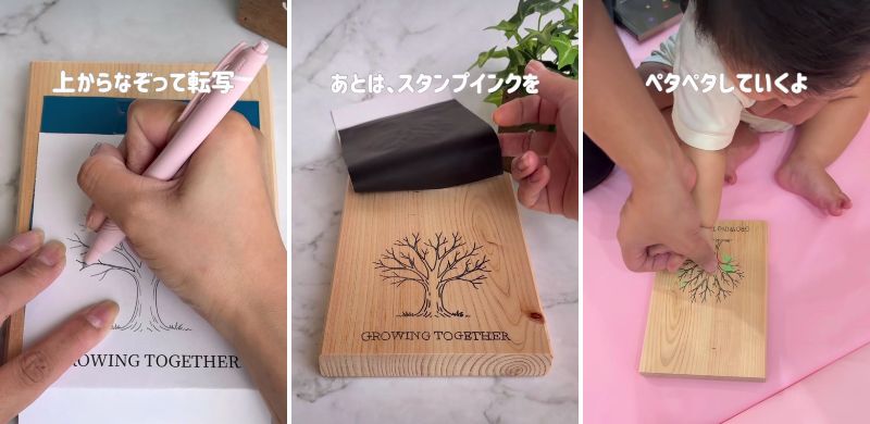 テンプレートを使って樹木を転写する