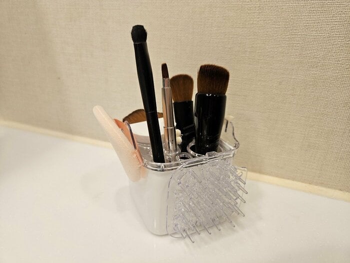 実際に洗浄した道具を立て掛けてみました