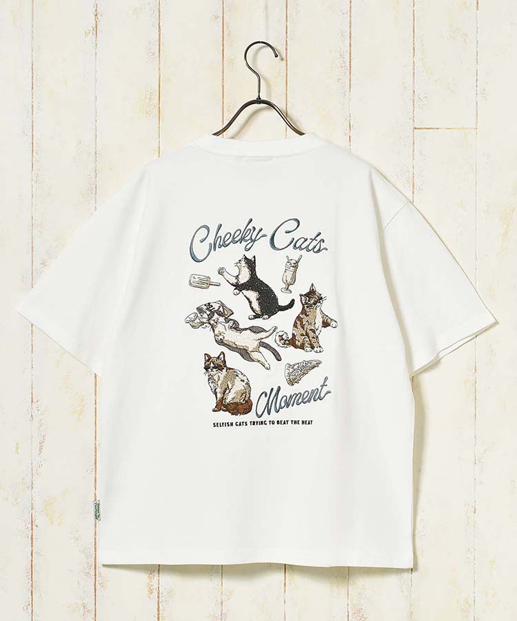 出所：ブルーブルーエ公式　ネコ刺繍Tシャツ